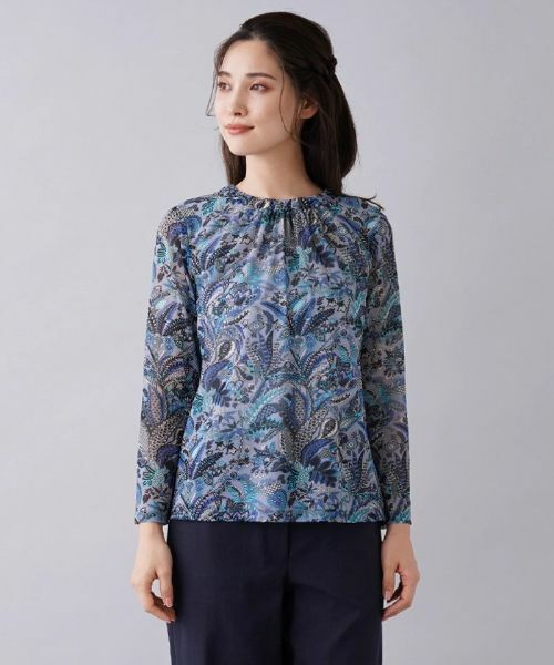 Leilian PLUS HOUSE / レリアンプラスハウス カットソー | ペイズリー柄タック長袖カットソー | 詳細5