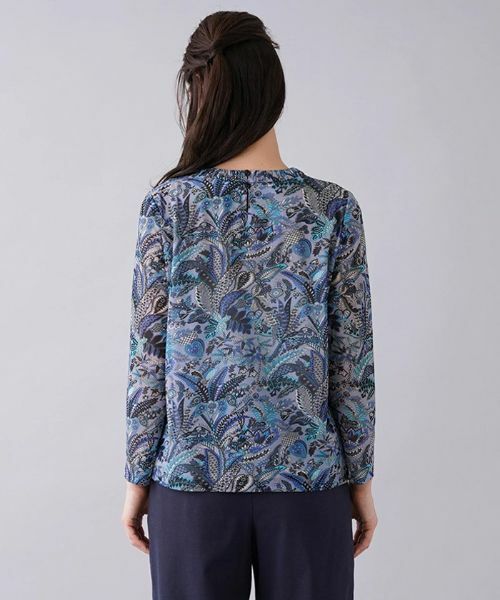 Leilian PLUS HOUSE / レリアンプラスハウス カットソー | ペイズリー柄タック長袖カットソー | 詳細7