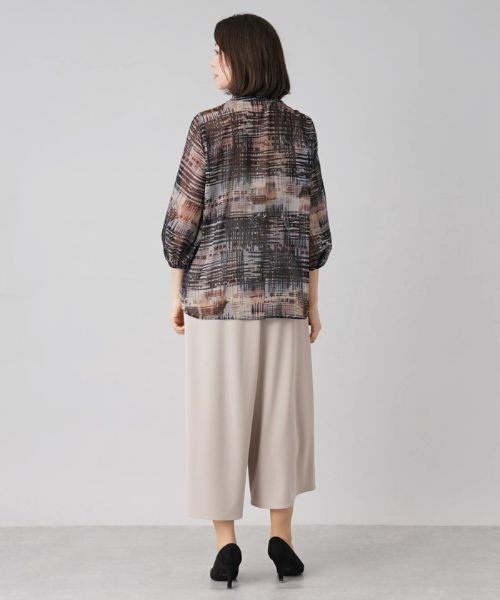 Leilian PLUS HOUSE / レリアンプラスハウス シャツ・ブラウス | プリントバルーンスリーブブラウス【ERICA】 | 詳細3