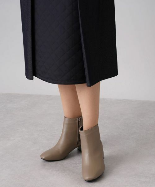 Leilian PLUS HOUSE / レリアンプラスハウス ミニ・ひざ丈スカート | 異素材切替Aラインスカート | 詳細9