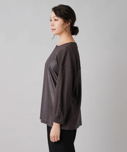 Leilian PLUS HOUSE / レリアンプラスハウス シャツ・ブラウス | レザー風異素材ブラウス | 詳細5