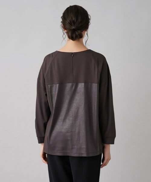 Leilian PLUS HOUSE / レリアンプラスハウス シャツ・ブラウス | レザー風異素材ブラウス | 詳細6