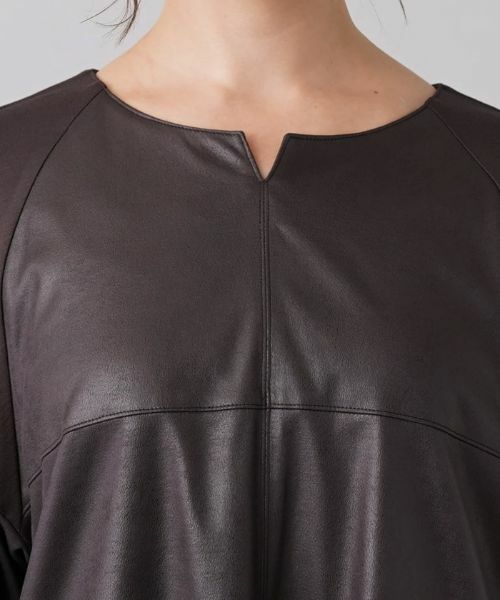 Leilian PLUS HOUSE / レリアンプラスハウス シャツ・ブラウス | レザー風異素材ブラウス | 詳細7