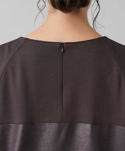 Leilian PLUS HOUSE / レリアンプラスハウス シャツ・ブラウス | レザー風異素材ブラウス | 詳細8