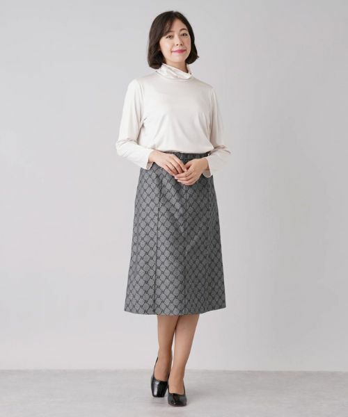 Leilian PLUS HOUSE / レリアンプラスハウス カットソー | 【店舗人気】シルク混ストレッチハイネックカットソー | 詳細1