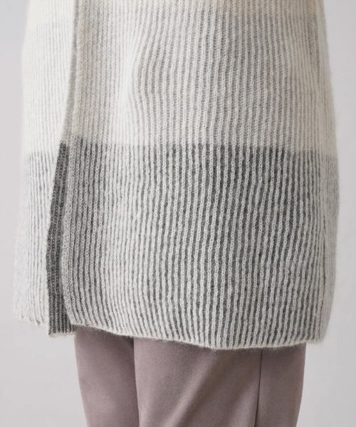 Leilian PLUS HOUSE / レリアンプラスハウス カーディガン・ボレロ | ワイドボーダーVネックカーディガン【HAND】 | 詳細10