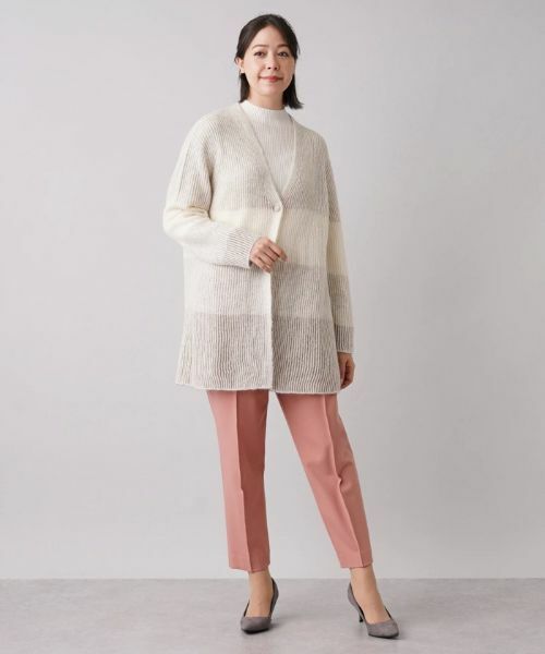 Leilian PLUS HOUSE / レリアンプラスハウス カーディガン・ボレロ | ワイドボーダーVネックカーディガン【HAND】 | 詳細12