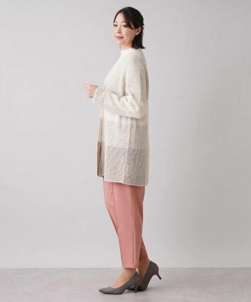 Leilian PLUS HOUSE / レリアンプラスハウス カーディガン・ボレロ | ワイドボーダーVネックカーディガン【HAND】 | 詳細13