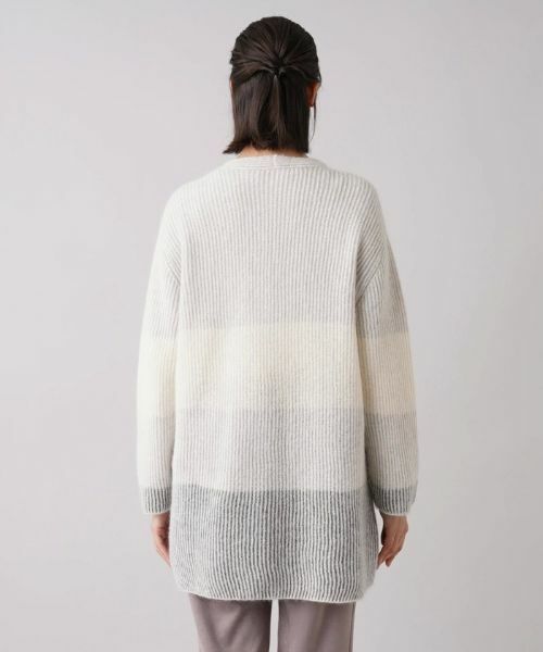 Leilian PLUS HOUSE / レリアンプラスハウス カーディガン・ボレロ | ワイドボーダーVネックカーディガン【HAND】 | 詳細6