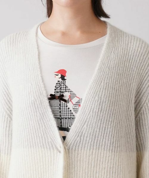Leilian PLUS HOUSE / レリアンプラスハウス カーディガン・ボレロ | ワイドボーダーVネックカーディガン【HAND】 | 詳細7