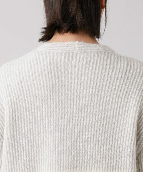 Leilian PLUS HOUSE / レリアンプラスハウス カーディガン・ボレロ | ワイドボーダーVネックカーディガン【HAND】 | 詳細8