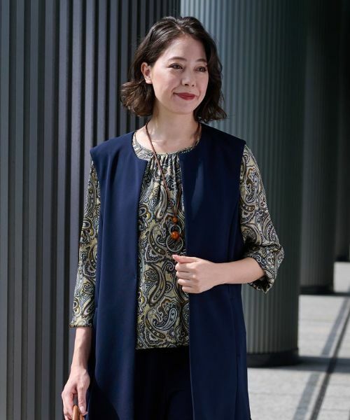 Leilian PLUS HOUSE / レリアンプラスハウス シャツ・ブラウス | ペイズリー柄ブラウス | 詳細1