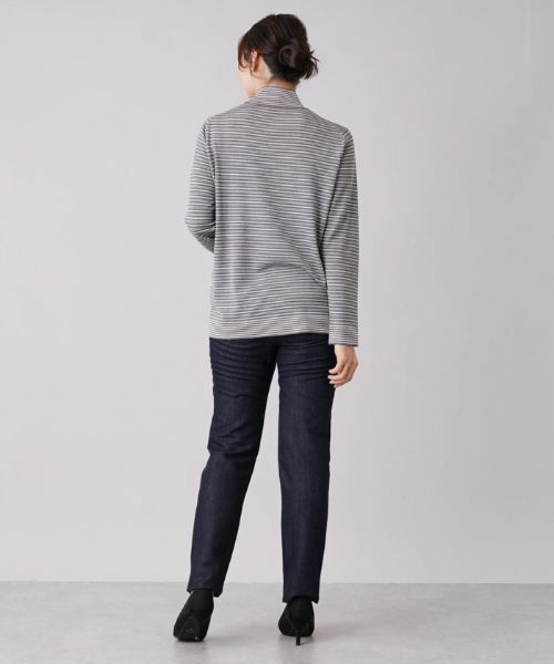 Leilian PLUS HOUSE / レリアンプラスハウス ニット・セーター | マルチボーダー柄ハイネックカットソー | 詳細16