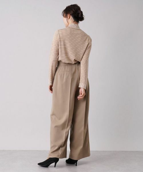 Leilian PLUS HOUSE / レリアンプラスハウス ニット・セーター | マルチボーダー柄ハイネックカットソー | 詳細3