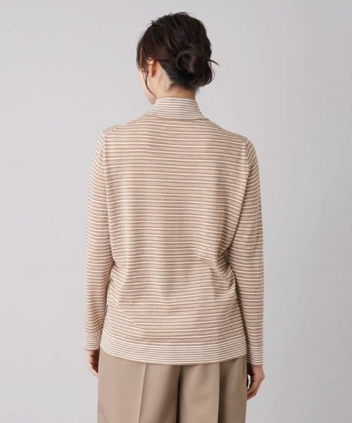 Leilian PLUS HOUSE / レリアンプラスハウス ニット・セーター | マルチボーダー柄ハイネックカットソー | 詳細6