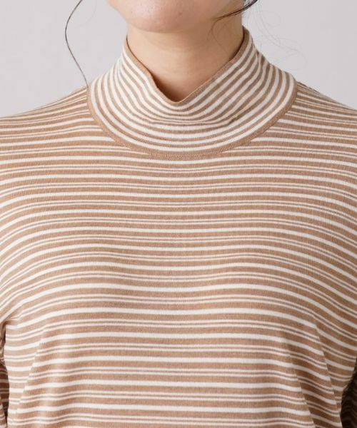 Leilian PLUS HOUSE / レリアンプラスハウス ニット・セーター | マルチボーダー柄ハイネックカットソー | 詳細7