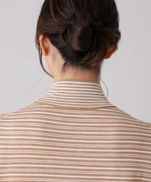 Leilian PLUS HOUSE / レリアンプラスハウス ニット・セーター | マルチボーダー柄ハイネックカットソー | 詳細8