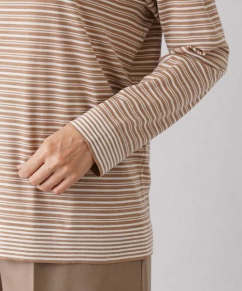 Leilian PLUS HOUSE / レリアンプラスハウス ニット・セーター | マルチボーダー柄ハイネックカットソー | 詳細9