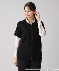 Leilian PLUS HOUSE / レリアンプラスハウス テーラードジャケット | 半袖ニットカーディガン