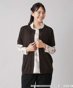 Leilian PLUS HOUSE / レリアンプラスハウス テーラードジャケット | 半袖ニットカーディガン