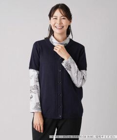 Leilian PLUS HOUSE / レリアンプラスハウス テーラードジャケット | 半袖ニットカーディガン