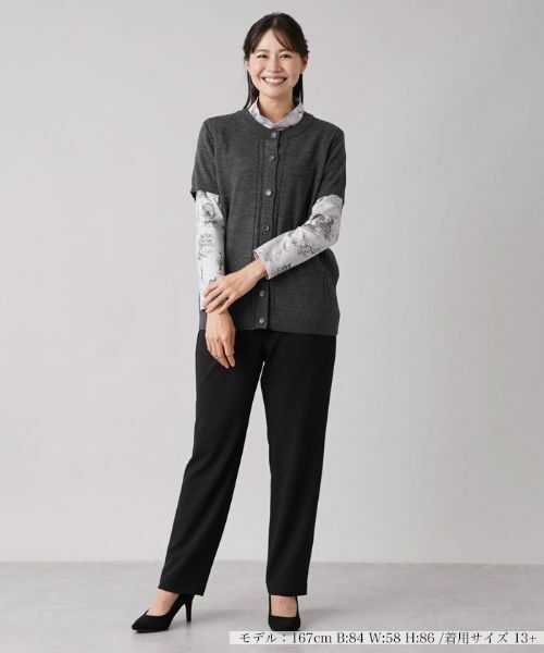 Leilian PLUS HOUSE / レリアンプラスハウス テーラードジャケット | 半袖ニットカーディガン | 詳細1