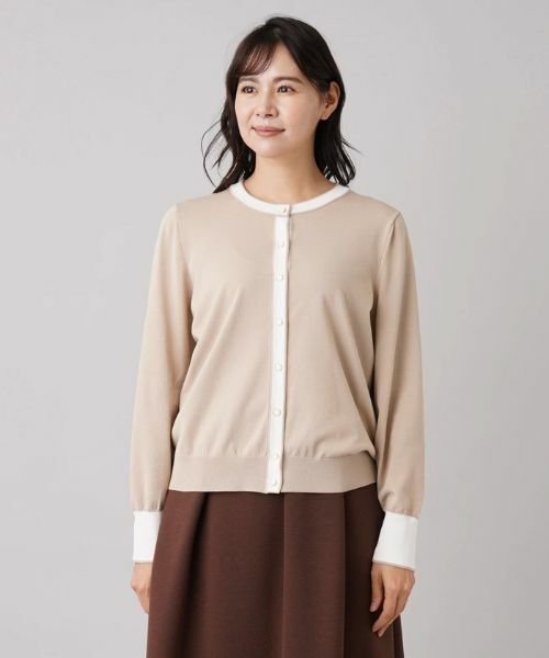 Leilian PLUS HOUSE / レリアンプラスハウス カーディガン・ボレロ | バイカラーカーディガン | 詳細4