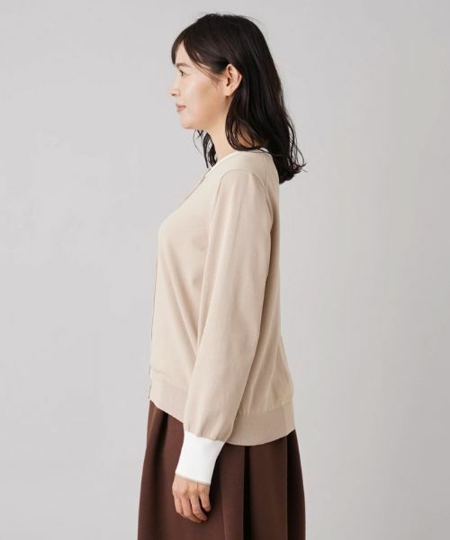 Leilian PLUS HOUSE / レリアンプラスハウス カーディガン・ボレロ | バイカラーカーディガン | 詳細5