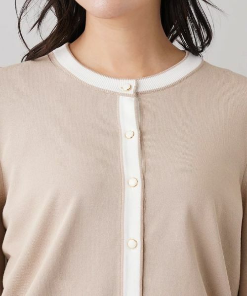 Leilian PLUS HOUSE / レリアンプラスハウス カーディガン・ボレロ | バイカラーカーディガン | 詳細7