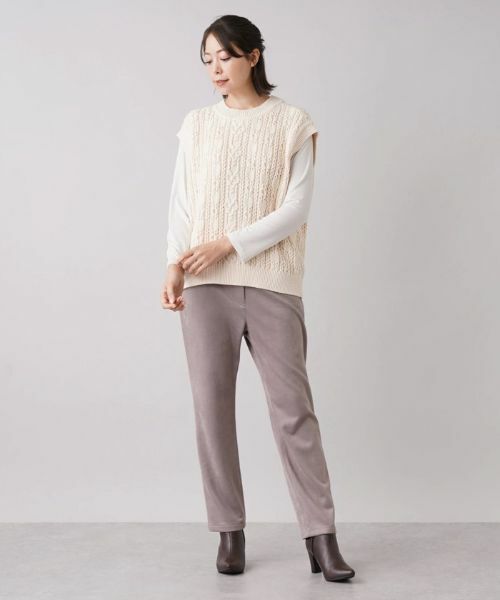 Leilian PLUS HOUSE / レリアンプラスハウス テーラードジャケット | ケーブル編みニットベスト | 詳細12