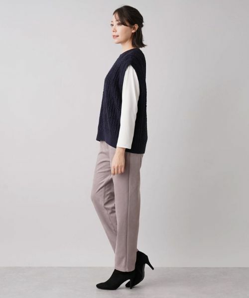 Leilian PLUS HOUSE / レリアンプラスハウス テーラードジャケット | ケーブル編みニットベスト | 詳細2