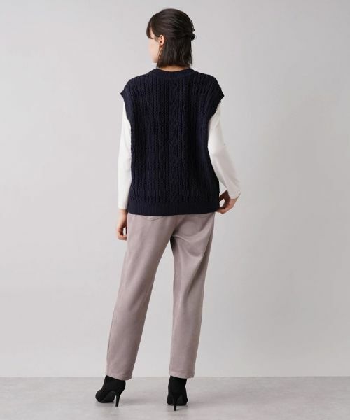 Leilian PLUS HOUSE / レリアンプラスハウス テーラードジャケット | ケーブル編みニットベスト | 詳細3