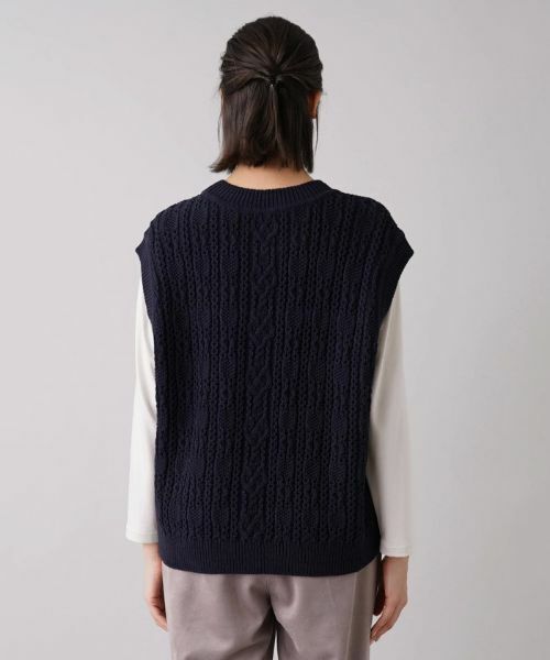 Leilian PLUS HOUSE / レリアンプラスハウス テーラードジャケット | ケーブル編みニットベスト | 詳細6