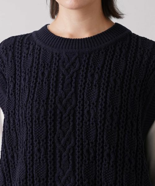 Leilian PLUS HOUSE / レリアンプラスハウス テーラードジャケット | ケーブル編みニットベスト | 詳細7