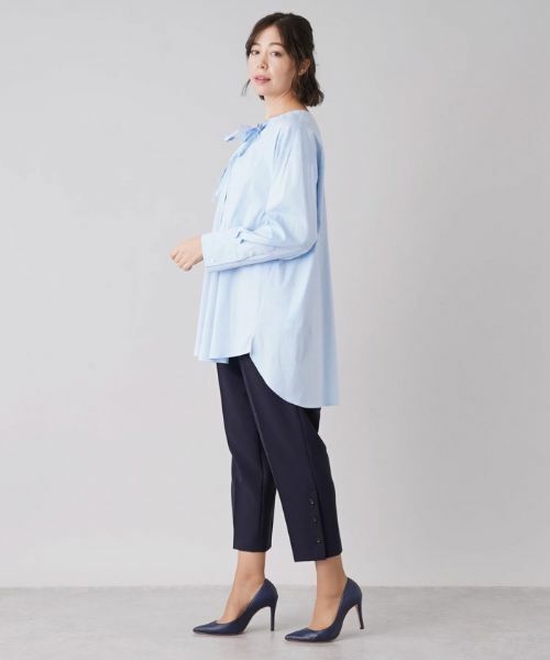 Leilian PLUS HOUSE / レリアンプラスハウス シャツ・ブラウス | ドロストバンドカラーロングブラウス【Leilian：EZUMI】 | 詳細12