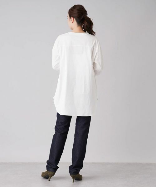 Leilian PLUS HOUSE / レリアンプラスハウス シャツ・ブラウス | ドロストバンドカラーロングブラウス【Leilian：EZUMI】 | 詳細17