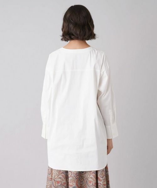 Leilian PLUS HOUSE / レリアンプラスハウス シャツ・ブラウス | ドロストバンドカラーロングブラウス【Leilian：EZUMI】 | 詳細6