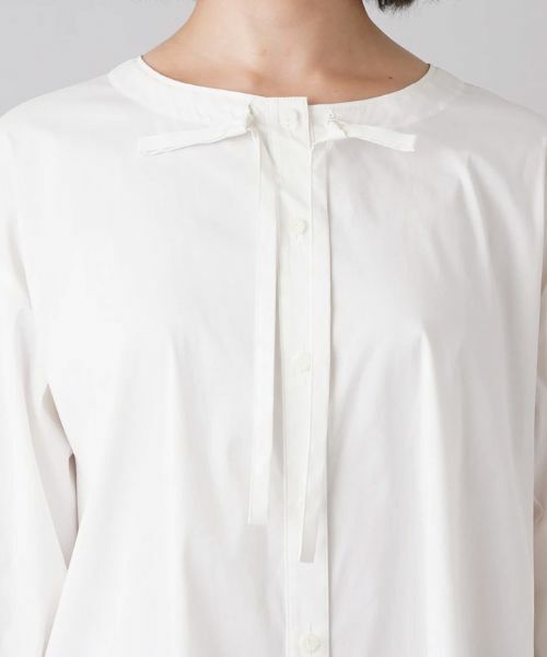 Leilian PLUS HOUSE / レリアンプラスハウス シャツ・ブラウス | ドロストバンドカラーロングブラウス【Leilian：EZUMI】 | 詳細7