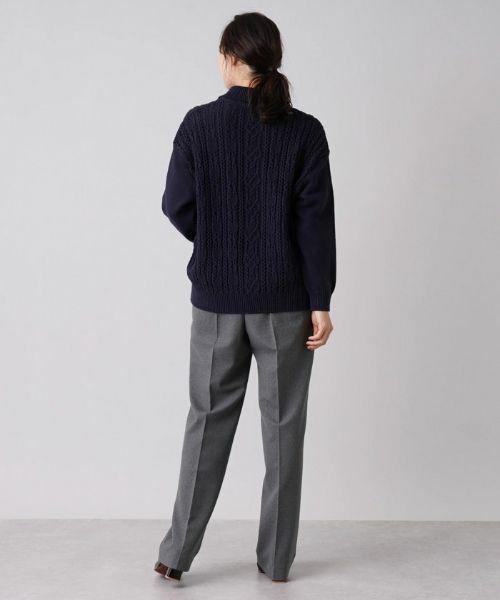 Leilian PLUS HOUSE / レリアンプラスハウス ニット・セーター | 編地切替ニットプルオーバー | 詳細3