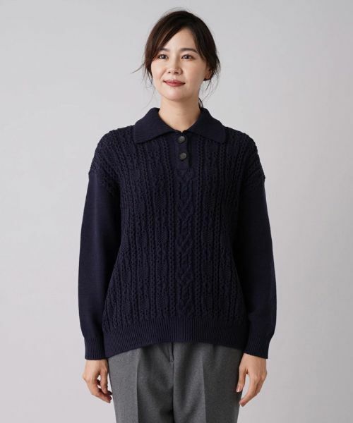 Leilian PLUS HOUSE / レリアンプラスハウス ニット・セーター | 編地切替ニットプルオーバー | 詳細4