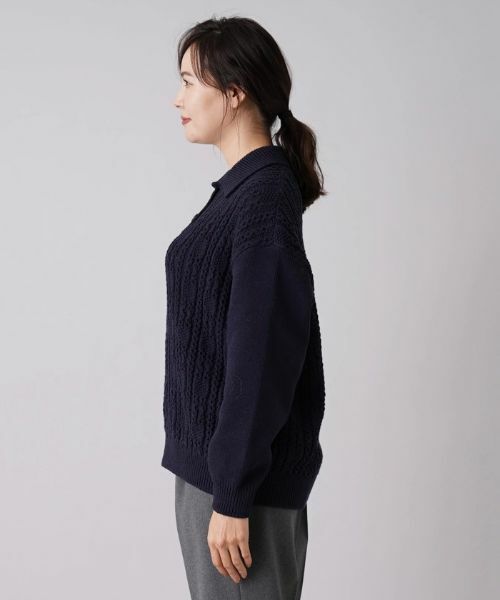 Leilian PLUS HOUSE / レリアンプラスハウス ニット・セーター | 編地切替ニットプルオーバー | 詳細5