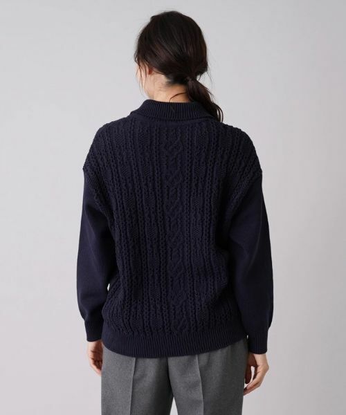 Leilian PLUS HOUSE / レリアンプラスハウス ニット・セーター | 編地切替ニットプルオーバー | 詳細6