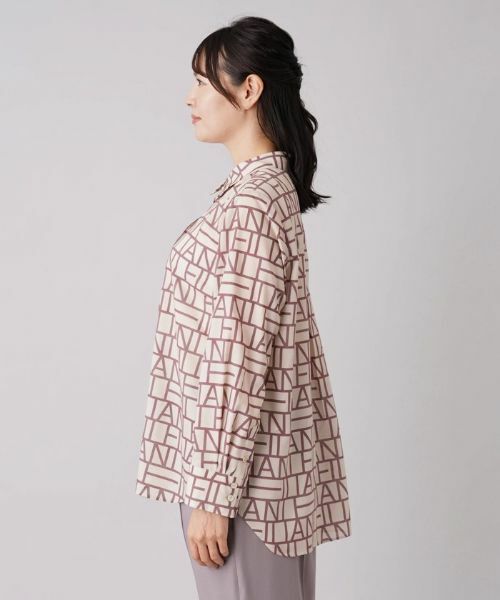 Leilian PLUS HOUSE / レリアンプラスハウス シャツ・ブラウス | 総柄ロゴプリントブラウス | 詳細5