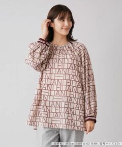 Leilian PLUS HOUSE / レリアンプラスハウス シャツ・ブラウス | ロゴプリントチュニックブラウス【Leilian The Week】