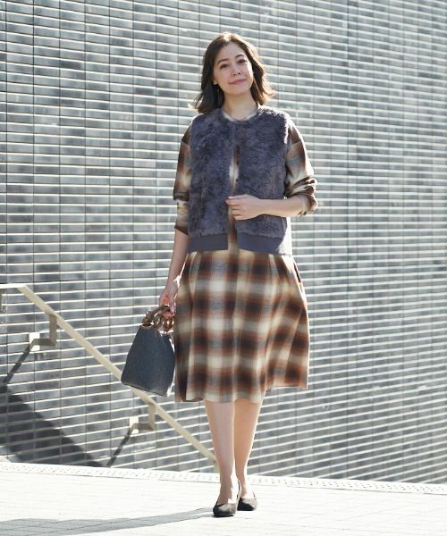 Leilian PLUS HOUSE / レリアンプラスハウス ドレス | オンブレチェックシャツワンピース | 詳細12