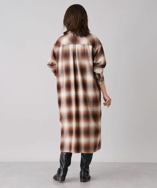 Leilian PLUS HOUSE / レリアンプラスハウス ドレス | オンブレチェックシャツワンピース | 詳細3