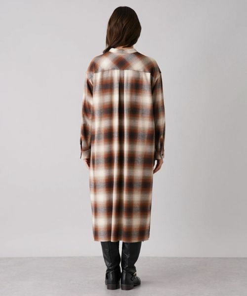 Leilian PLUS HOUSE / レリアンプラスハウス ドレス | オンブレチェックシャツワンピース | 詳細6