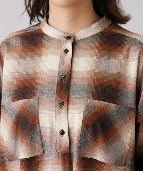 Leilian PLUS HOUSE / レリアンプラスハウス ドレス | オンブレチェックシャツワンピース | 詳細7
