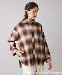 Leilian PLUS HOUSE / レリアンプラスハウス シャツ・ブラウス | オンブレチェックオーバーシャツ