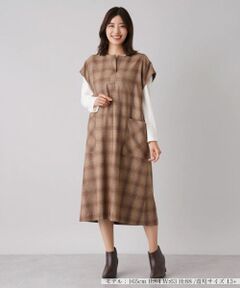 Leilian PLUS HOUSE / レリアンプラスハウス ロング・マキシ丈ワンピース | チェック柄ミディワンピース